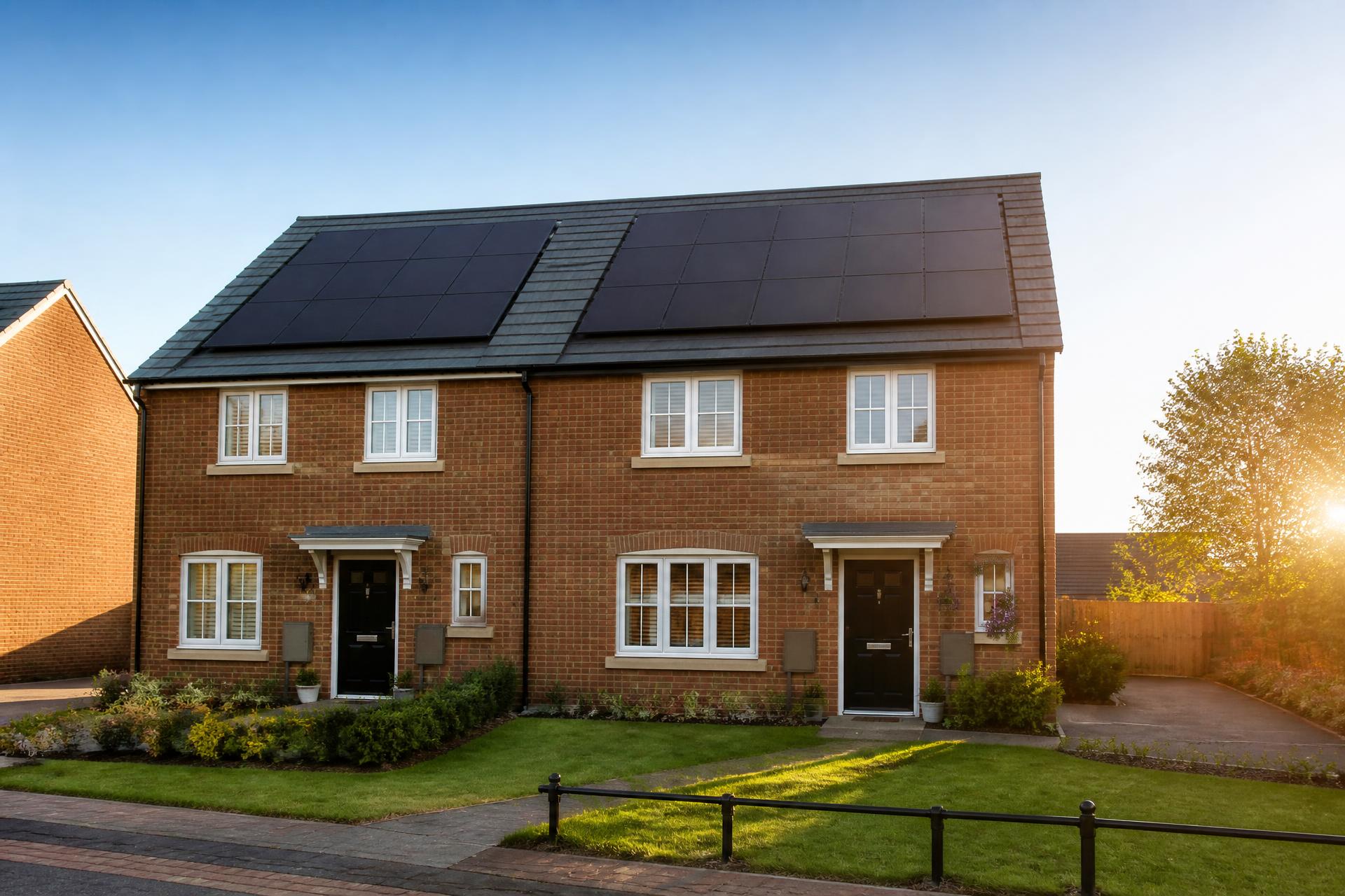 Black solar panels on a UK home
