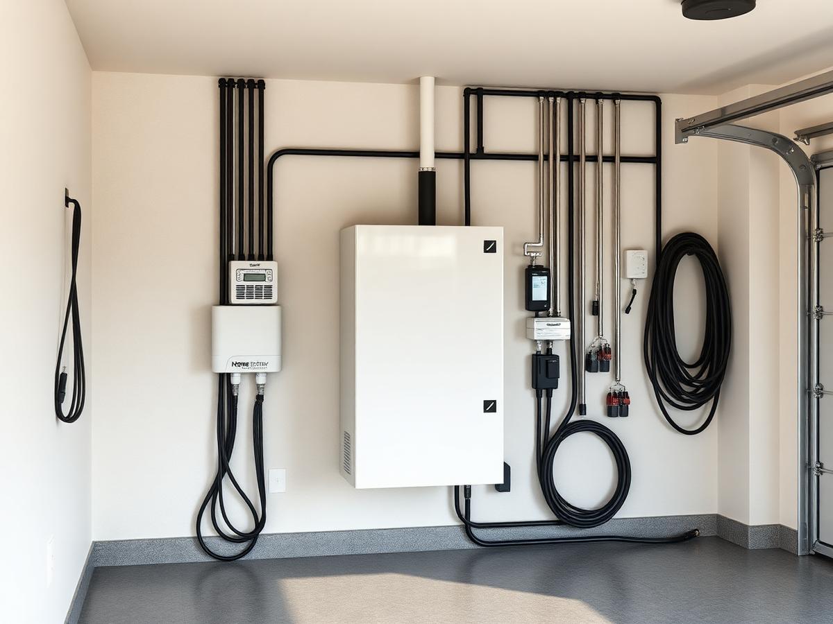 Wall-mounted home battery and solar inverter equipment
